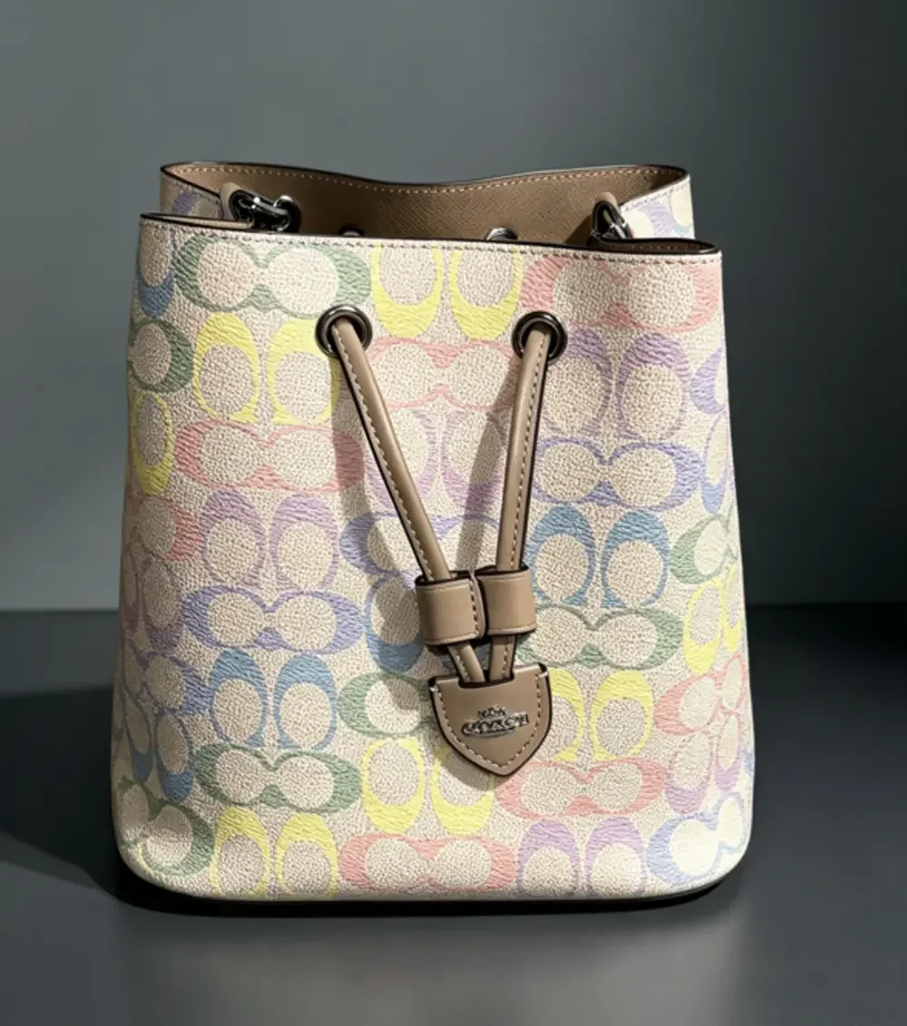 Coach for daily Pastel Rainbow Signature Mini Bucket